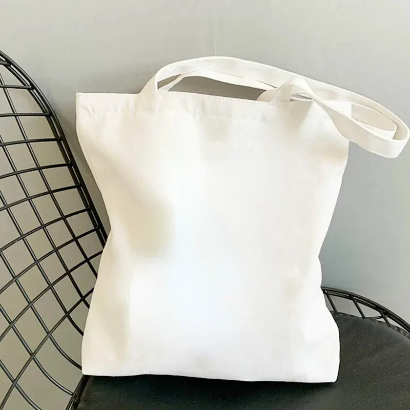 Bolsos de lona de Color blanco sólido para mujer, de gran capacidad bolso de hombro, bolsos de compras casuales, bolsos de mano para mujer