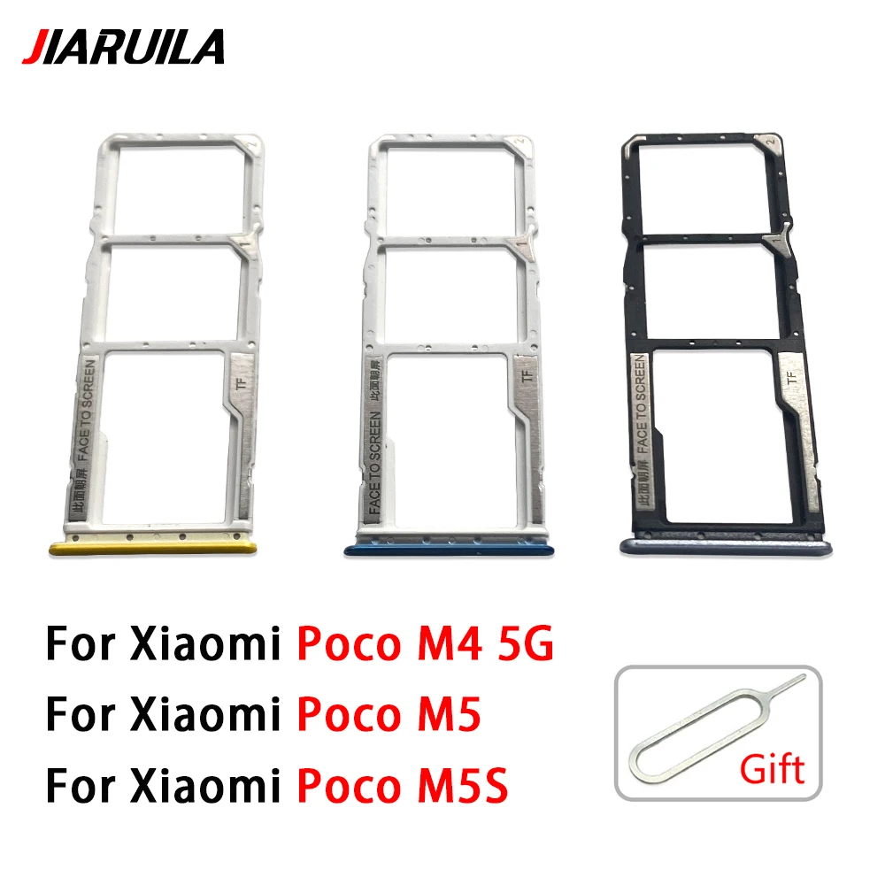 Sim Card Holder Adapter Drawer For Xiaomi Poco M4 5G M5 M5S Sim Card slot tray Holder repair part
