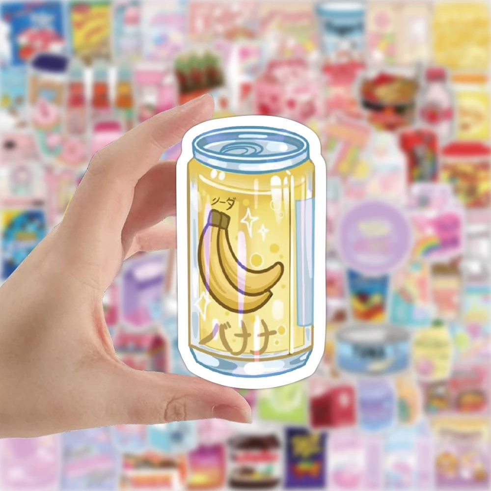 10/50 Pcs Kawaii Drinks Graffiti Sticker Decoration Bike Fridge Laptop Table Chair Phone Case Kids Toys Thin Waterproof Stickers