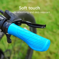 1Pair Mountain Bike Handlebar Grips Anti-skid Comfortable Lockable Bicycle Grips Soft Rubber MTB Bike Grips Cycling Bike Parts