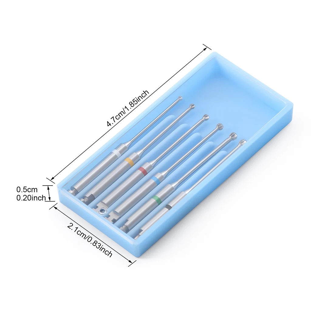6 Stück/Box Zahnärztliche Bohrer mit Langem Schaft für Mikroskop-Endo-Rundbohrer RA1-6 34mm Edelstahl für Langsamlaufende Handstücke Zahnmedizinische Instrumente – Detail 10