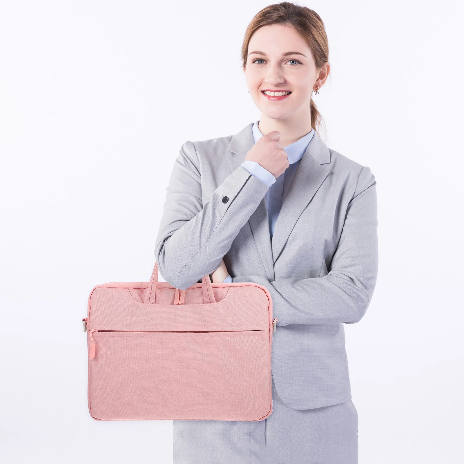

Laptop Bag Tablet Pouch Waterproof Durable Storage Pink Women Cross Body Computer Travel Business Notebook Case