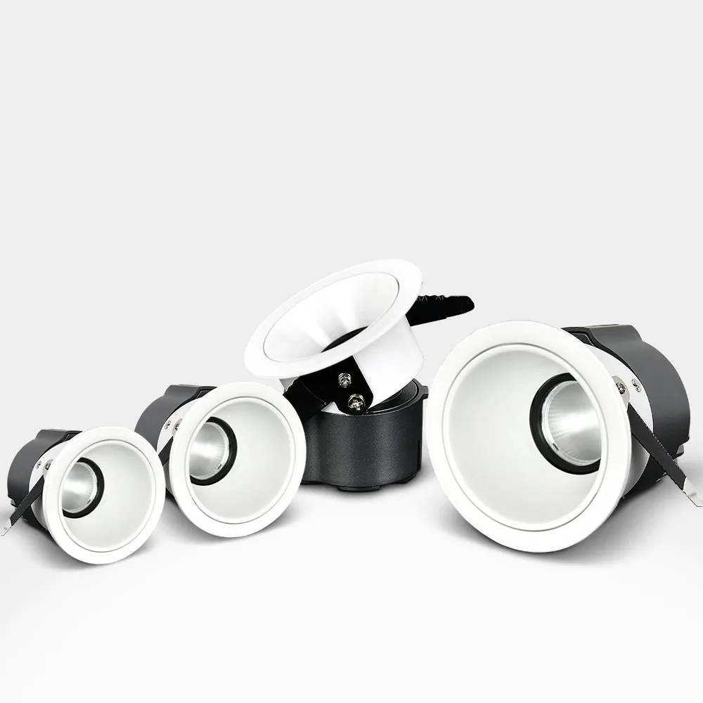 凹型アンチグレア LED COB ダウンライト 15 ワット 12 ワット調光可能 85-265V 天井ランプスポットライト LED スポットライトホームリビングルーム照明