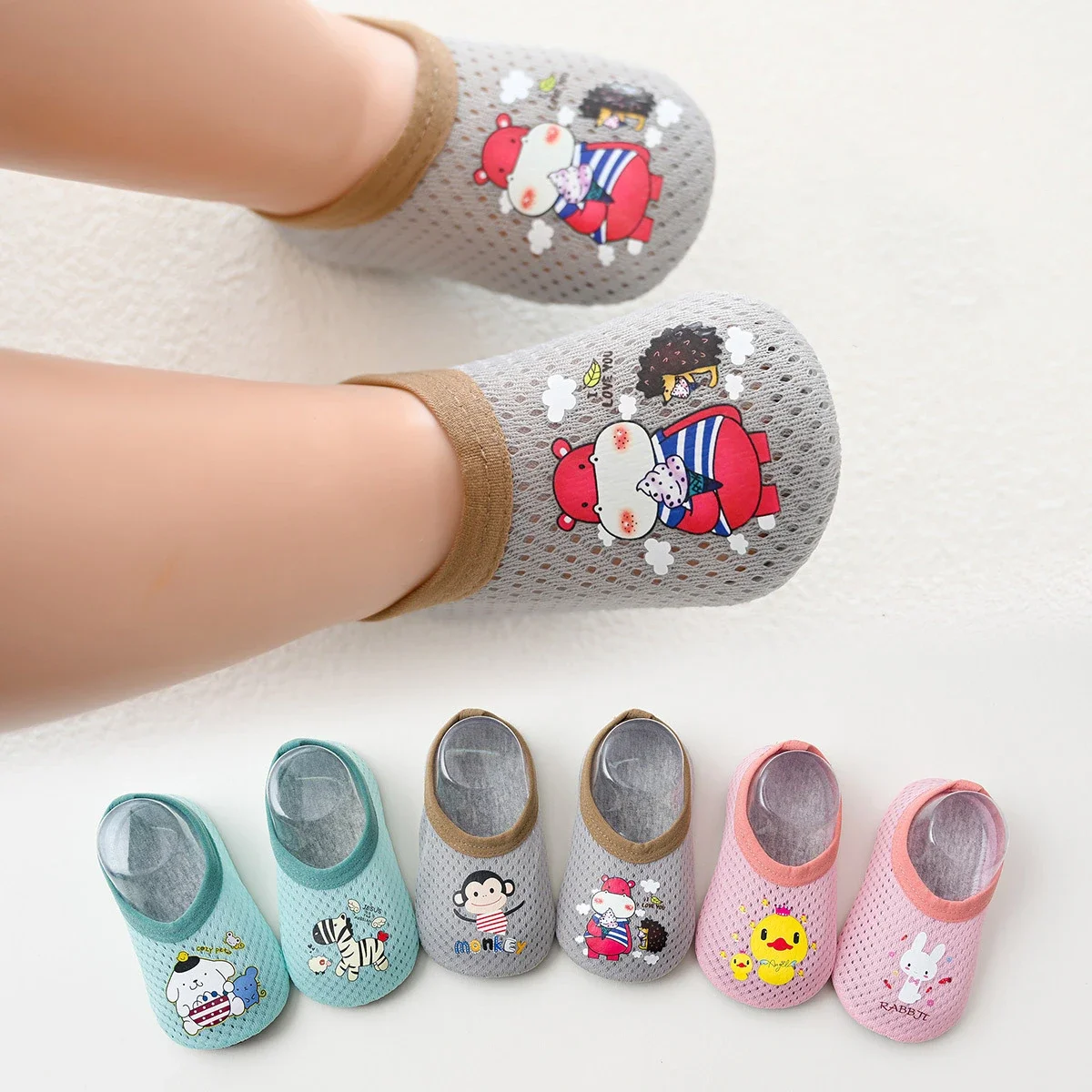 

Summer Mesh Thin Swim Pool Beach Anti-slip Socks Cute Cartoon Animal Floor Water Shoes Indoor Outdoor Surf Barefoot Slippers