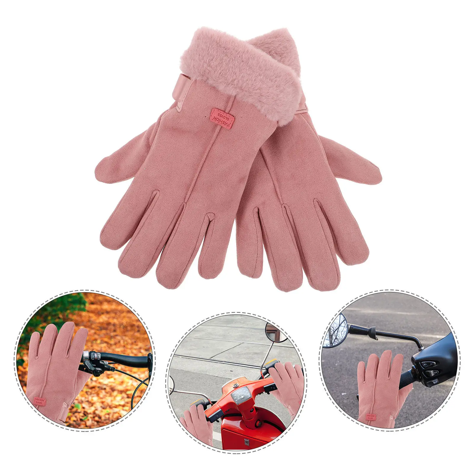 

1 Pair Heated Gloves for Women Rechargeable Rechargeable Winter Warm Cycling Gloves Waterproof Windproof Thermal Outdoor Pink