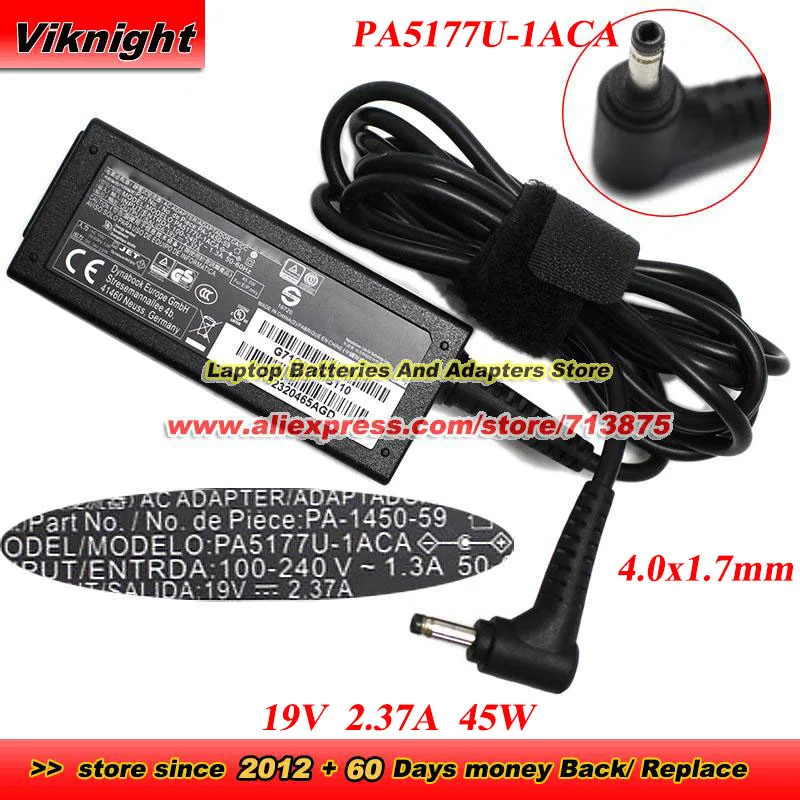 PA5177U-1ACA AC Adapter 19V 2.37A 45W PA-1450-59 for PA3822U-1ACA PA5044U-1ACA PA3927U-1PRP 4.0*1.7mm