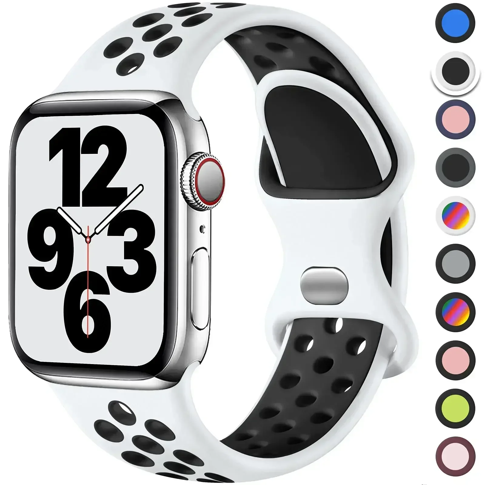 Strap For Apple Watch Band 49mm 44mm 45mm 42mm 41mm 38mm 40mm correa Silicone sports bracelet iwatch 8 SE 7 6 5 Ultra 49mm