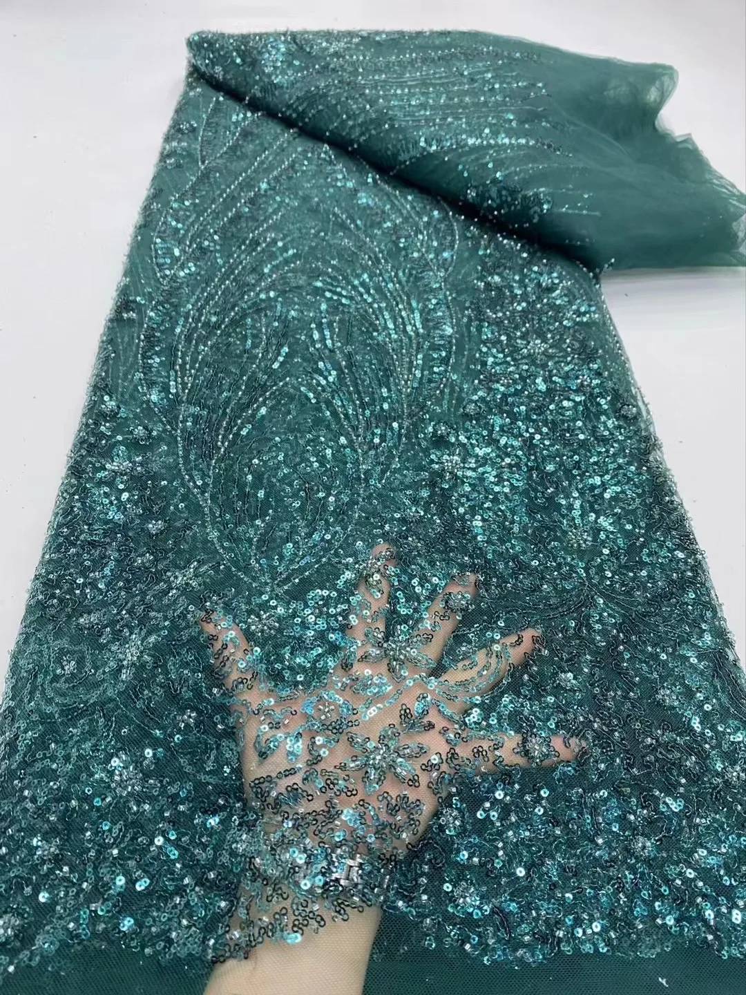 قماش دانتيل مصمم تول أفريقي 2025، قماش، للخياطة، ترتر، فساتين زفاف، تطريز، جودة عالية، شبكة، قماش، 5 ياردات #3