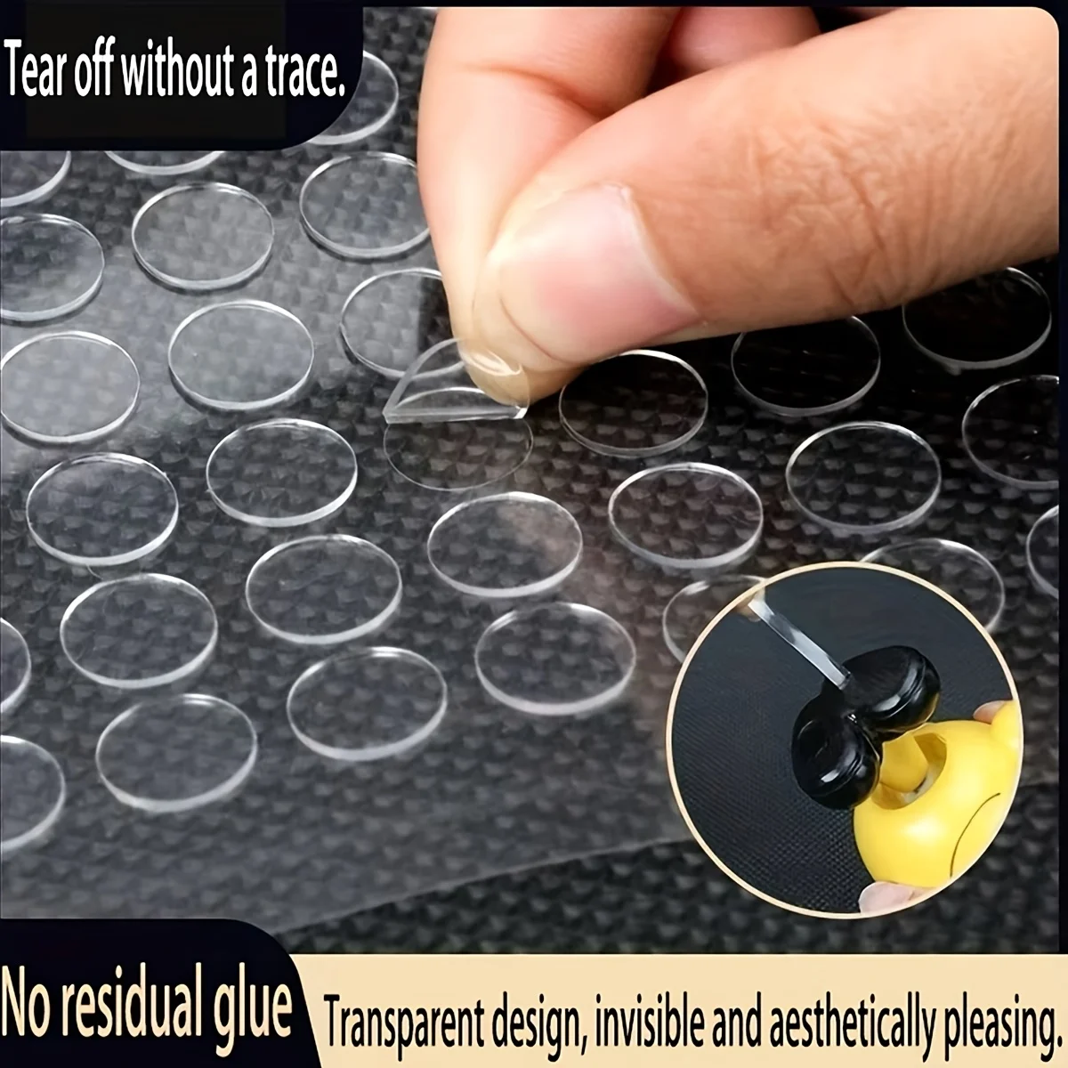 400Pcs Invisible Removable Nano Sticky Dots, Round Clear Double Sided Adhesive for Christmas Balloon Photo Home Office