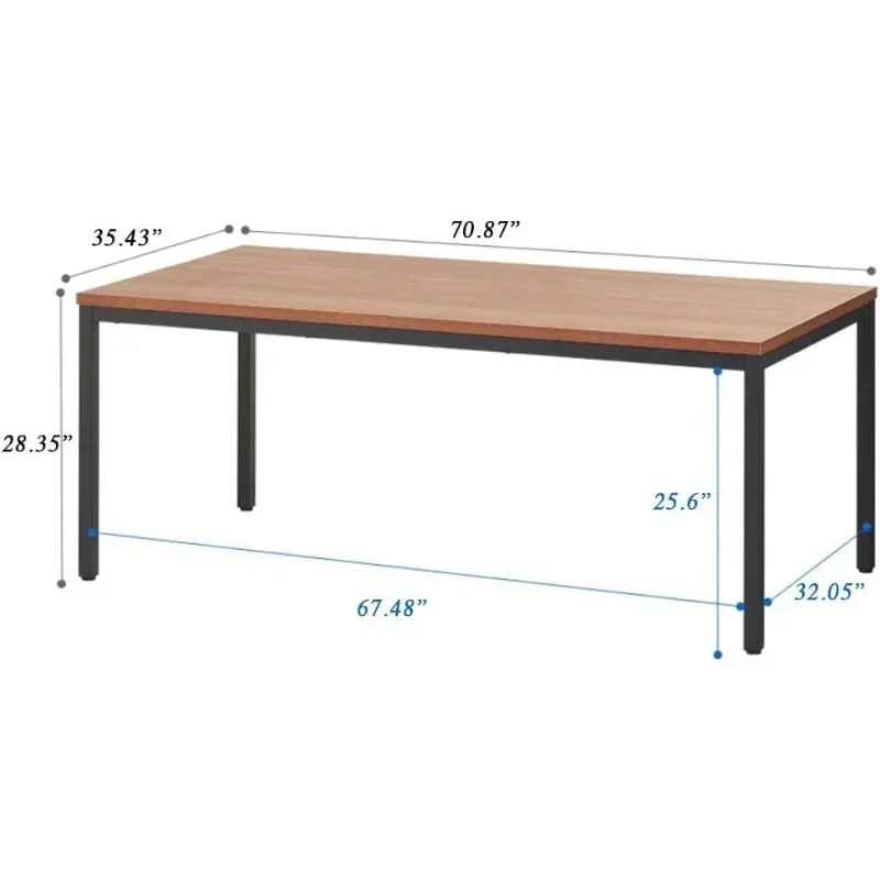 Large Table Computer Desk, Office Desk Sturdy Writing Workstation for Home Office Modern Simple Sturdy Laptop Study Table Walnut
