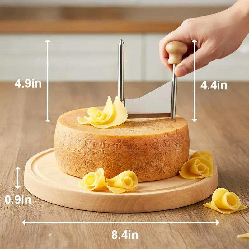 nouveau-trancheur-a-fromage-en-acier-inoxydable-2026-avec-base-en-bois-pour-creer-des-roses-de-fromage