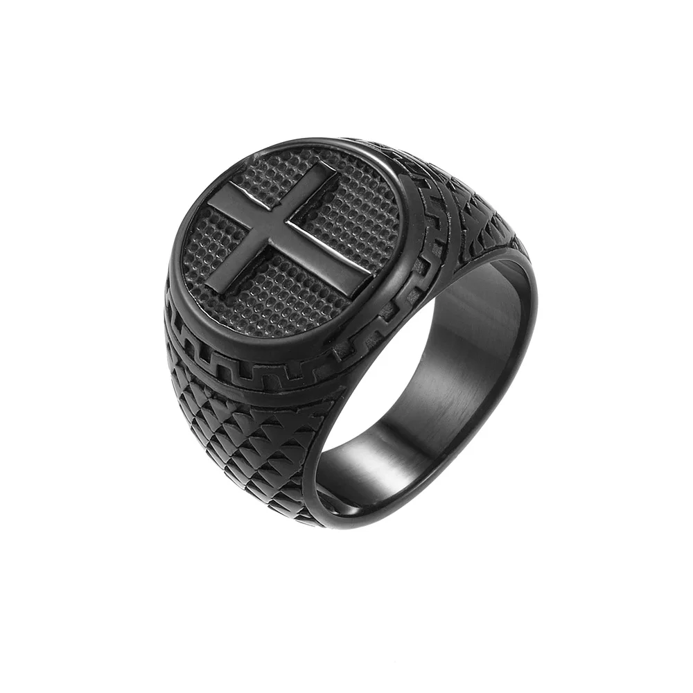 High Quality 316L Stainless Steel Finger Ring For man Woman Jesus Cross Rings 2023 New Design Fashion Religious Jewelry Gift