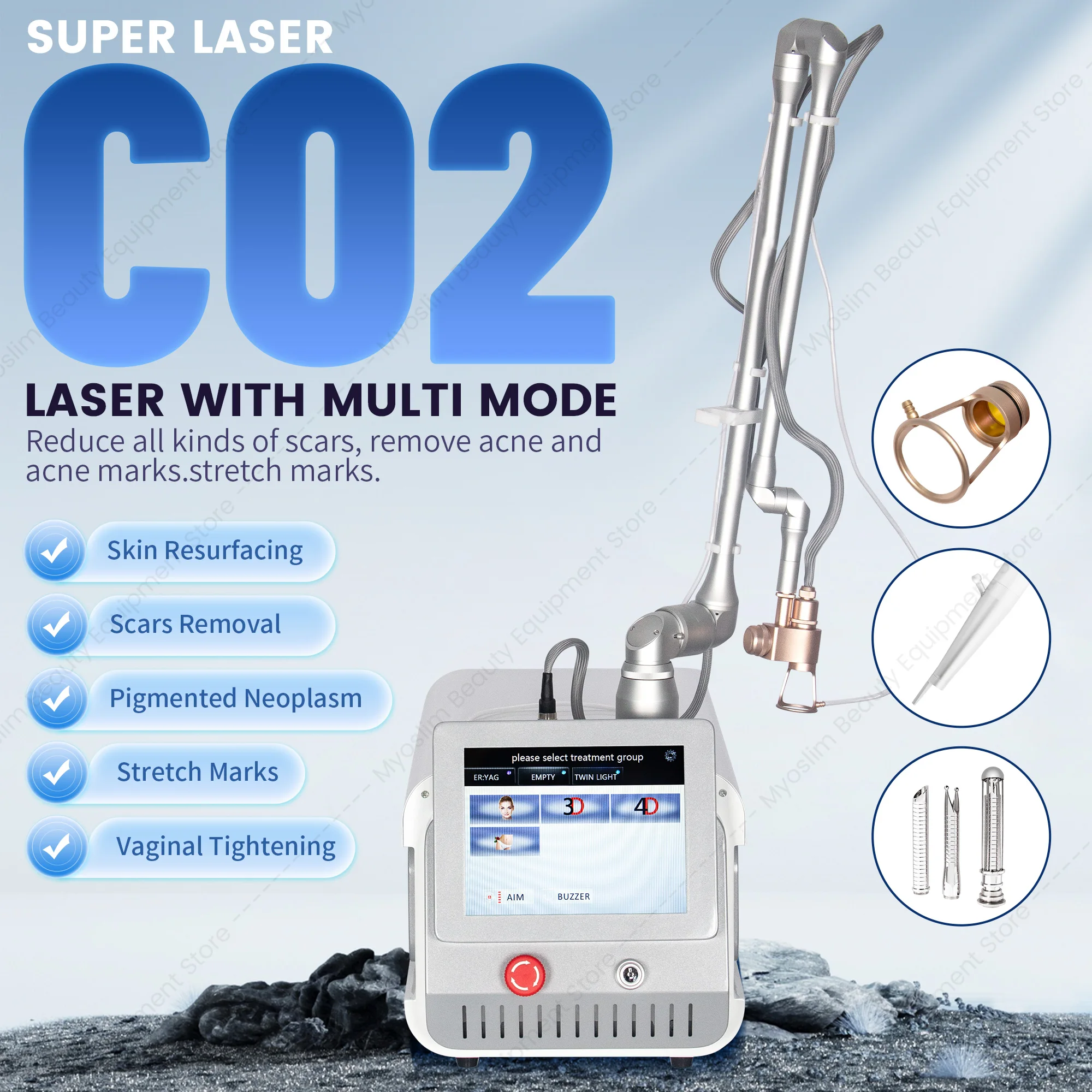 Fractional CO2 Lase Machine Portable Lase Co2 Scar Removal Stretch Marks Vaginal Tightness Pigmented Tumor Salon Equipment CE