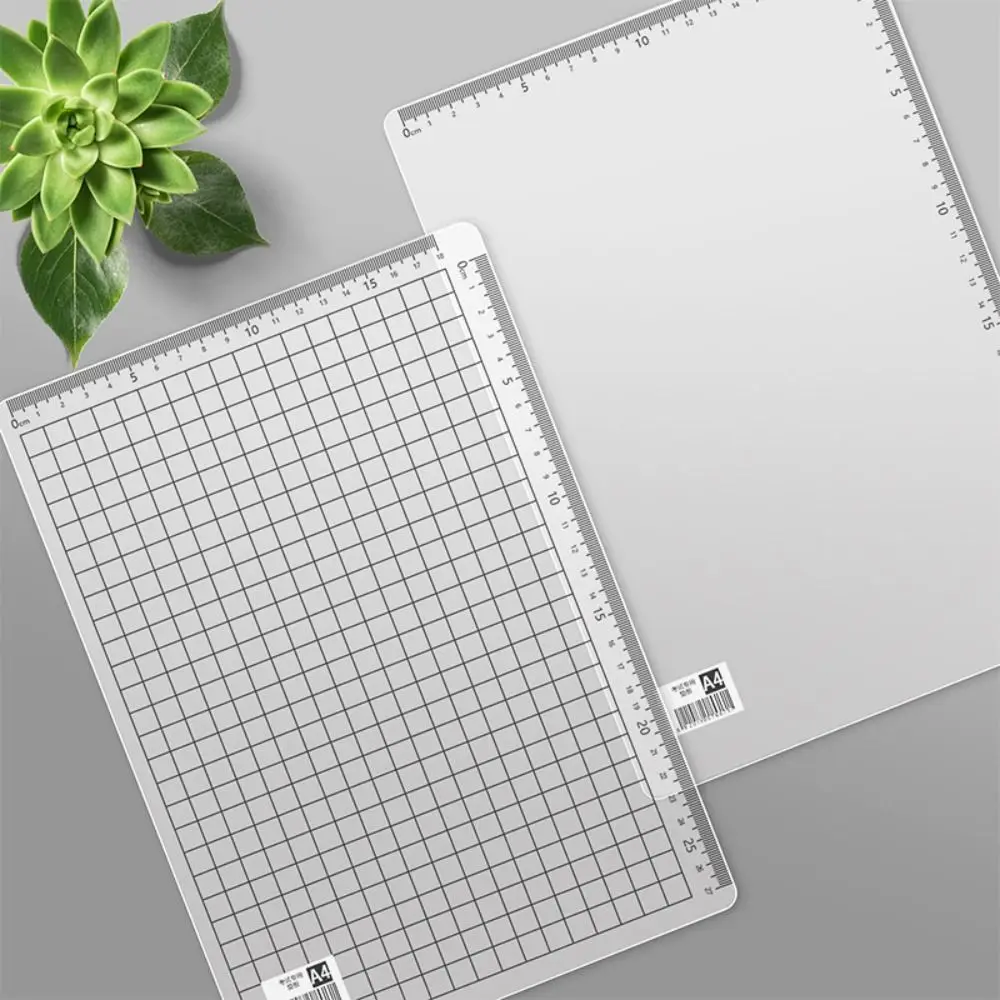 Anti Slip Pad Grid Sewing Cutting Mats PVC Waterproof Transparent Ruler Board Grid Scale A4 Writing Drawing Desk Pad