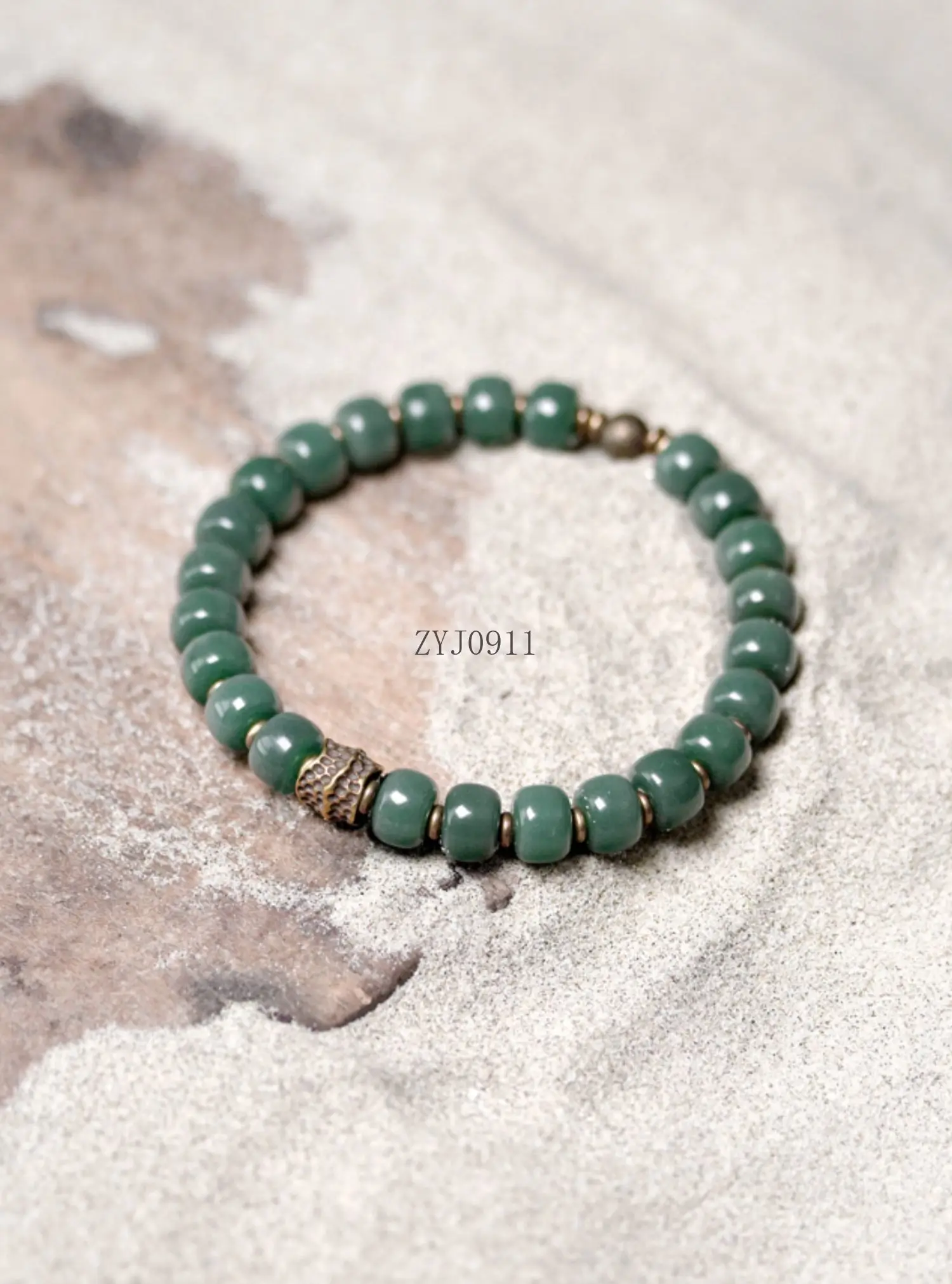 Ethnic wind green Bodhi root bracelet women's retro literary beads bracelet cultural play jewelry
