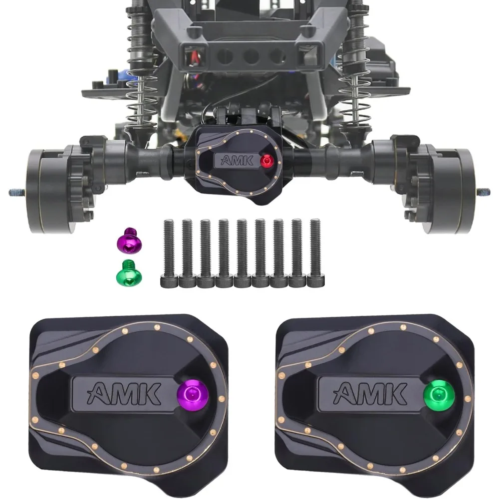 

AMK TRX4 Portal Axle Housing Brass Diff Cover with Oiling Hole, Front and Rear Axle Housing Covers for 1/10 RC Crawler Car TRX4