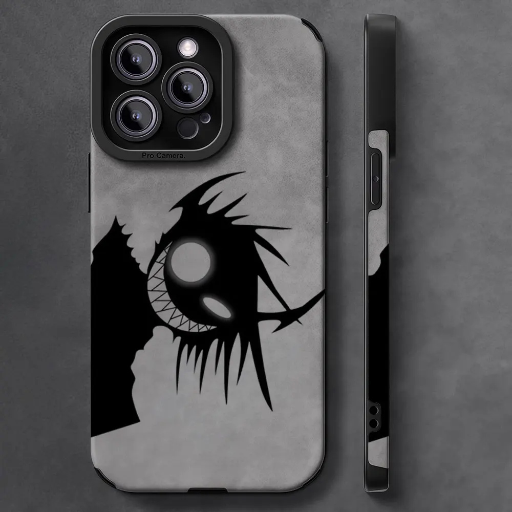 Anime Gaze Luxus-Leder Stoßfeste Handyhülle für iPhone 17 16 Pro Max Air 15 14 13 12 11 Max Silikon Soft Cover