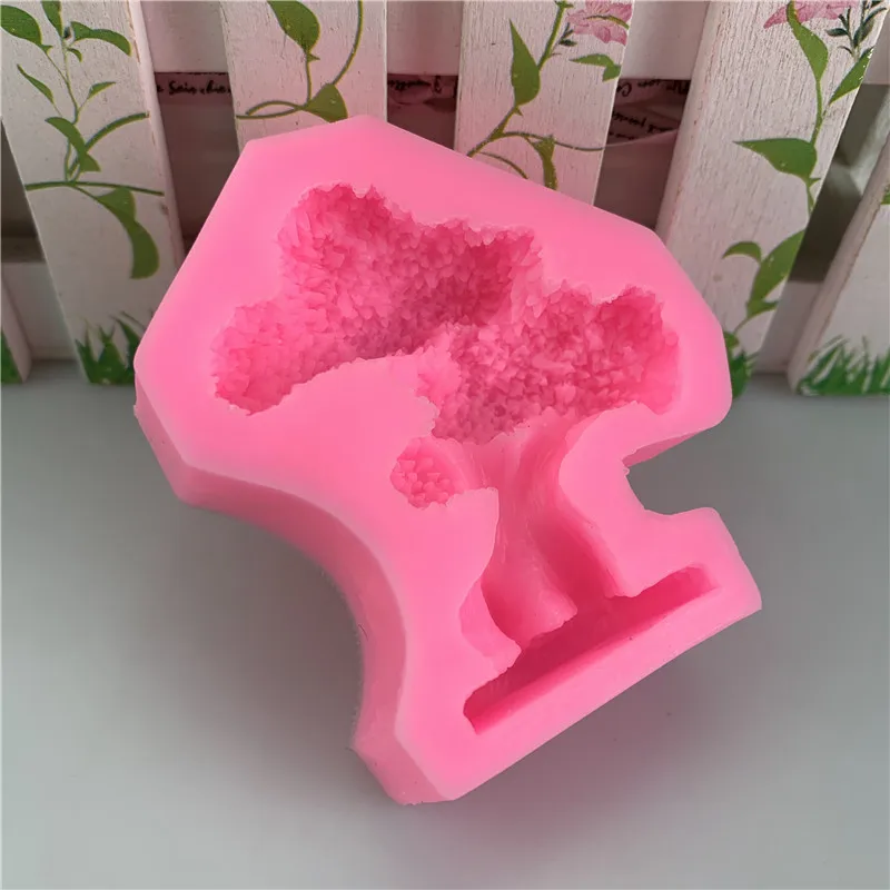 3D Small Tree Bonsai Shape Silicone Cake Decoration Tool DIY Resin Clay Chocolate Dessert Decoration Mold