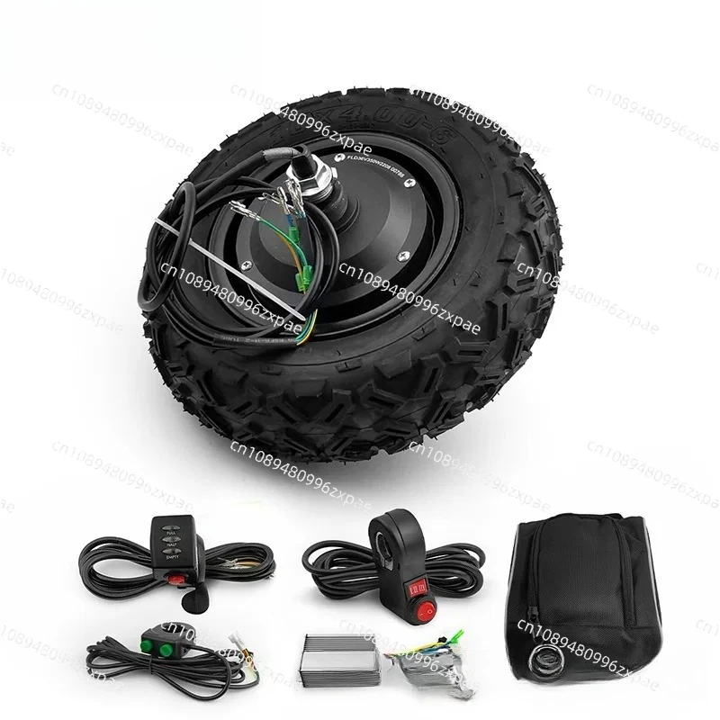 Dual Drive Gear Hub Motor Wheel Kit for Electric trolleys Flat Cart, 10 Inch Off Road Tire, 350W
