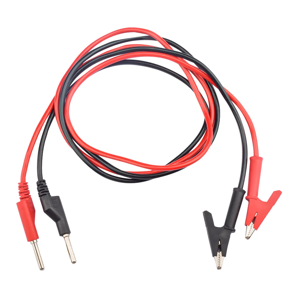 Cable de cable de doble extremo de 1M, cable de prueba de voltaje eléctrico de 4mm, conector Banana, pinza de cocodrilo 8A-12A, multímetro, cables de prueba DIY