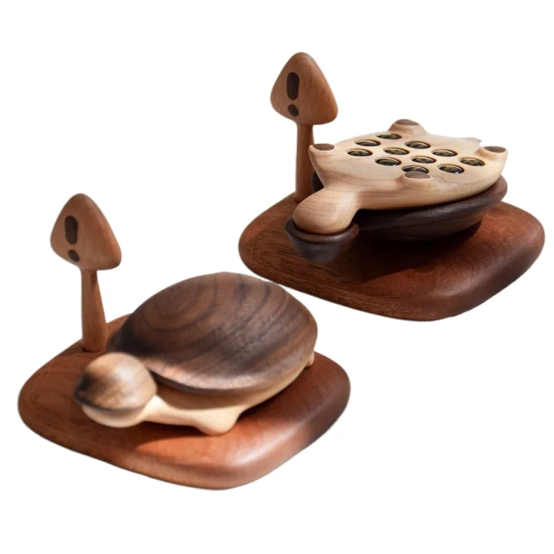 Slow turtle number plate car ornament creative moving car plate can hide the number real wooden turtle