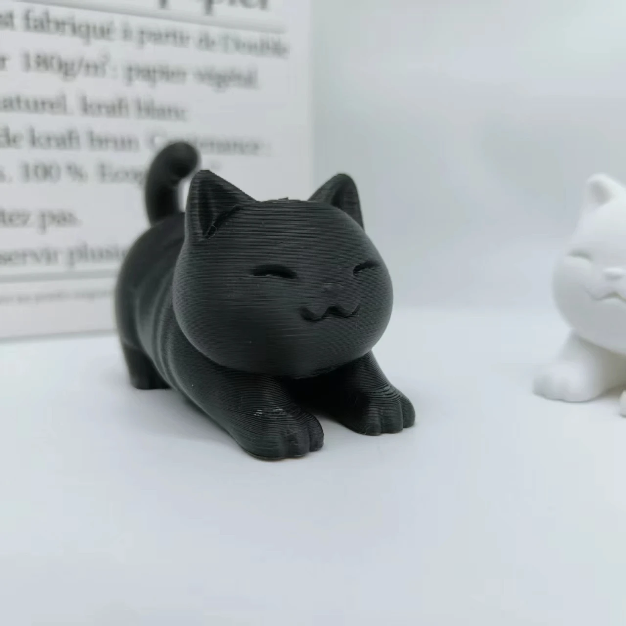 طباعة ثلاثية الأبعاد، محاكاة إبداعية لطيفة للغاية، تمثال قطة صغير سمين، تمثال قطة إبداعي عصري، ديكور سطح المكتب