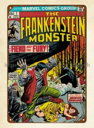 1973 Monster Frankenstein  comics metal tin sign funny metal signs