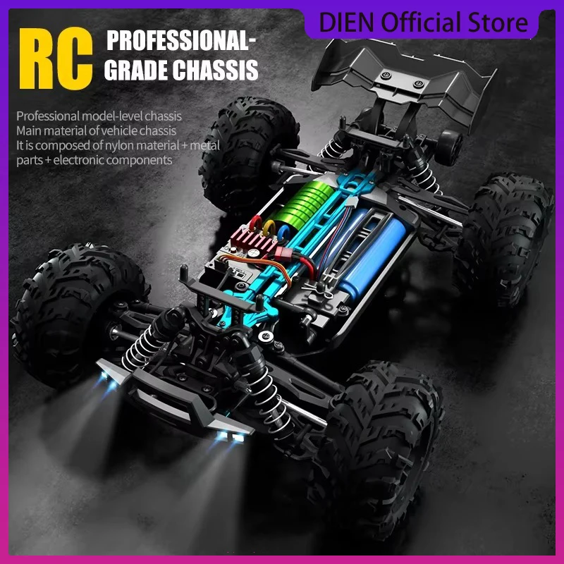 1:16 75KM/H o 50KM/H 4WD RC Auto con telecomando a LED Monster Truck Drift ad alta velocità per bambini Vs Wltoys 144001   Giocattoli