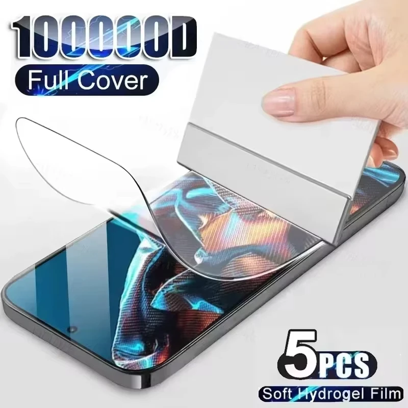 1-5Pcs Full Cover Hydrogel Film For Xiaomi M6 M5s M5 M4 M3 F6 F5 F3 Pro Poco X5 X6 X4 X3 Pro C3 C65 Screen Protector Hot Sale