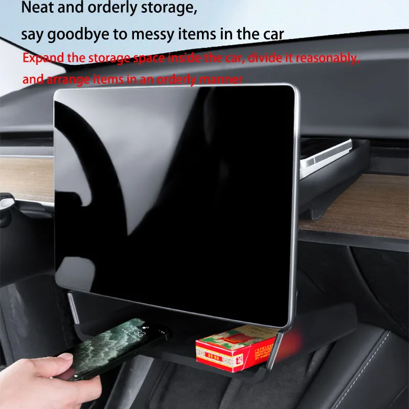 Storage Box for Tesla  Model 3 Highland 2024 Under Screen Storage Tray Behind Screen Organizer