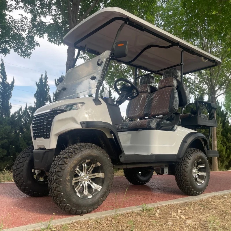 Hot Selling 60V 2+2 Seats Electric Golf Cart 4 Seater Club Scooter For Sale Seats With Armrests Gear Adjustment Bumper Sound Bar