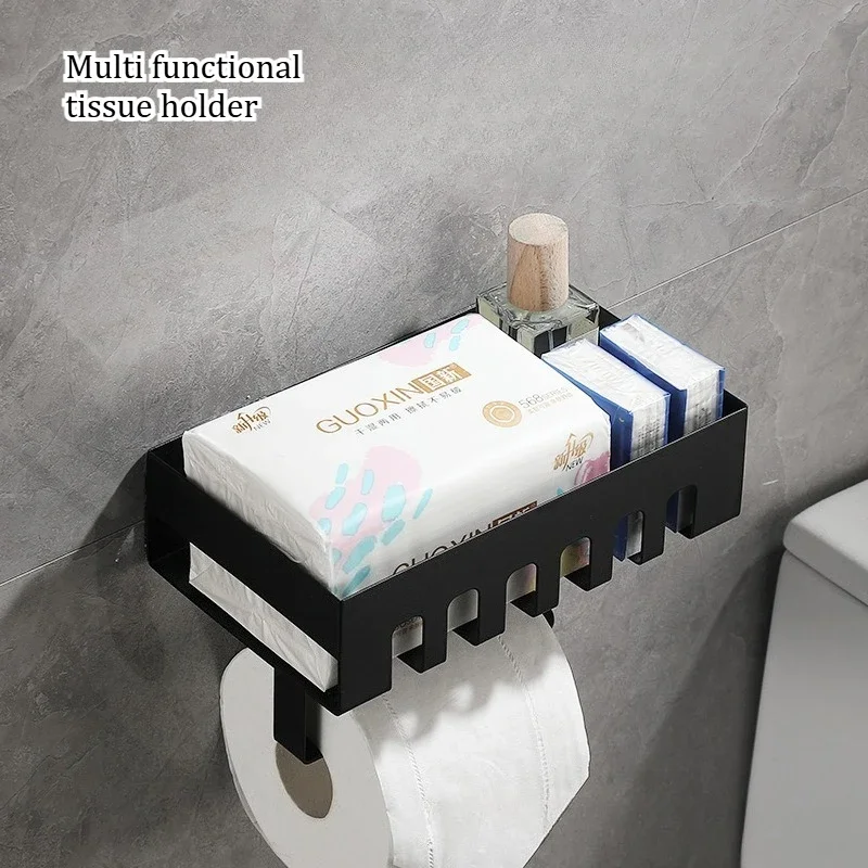 Toilet paper holder, wall mounted bathroom toilet paper storage rack
