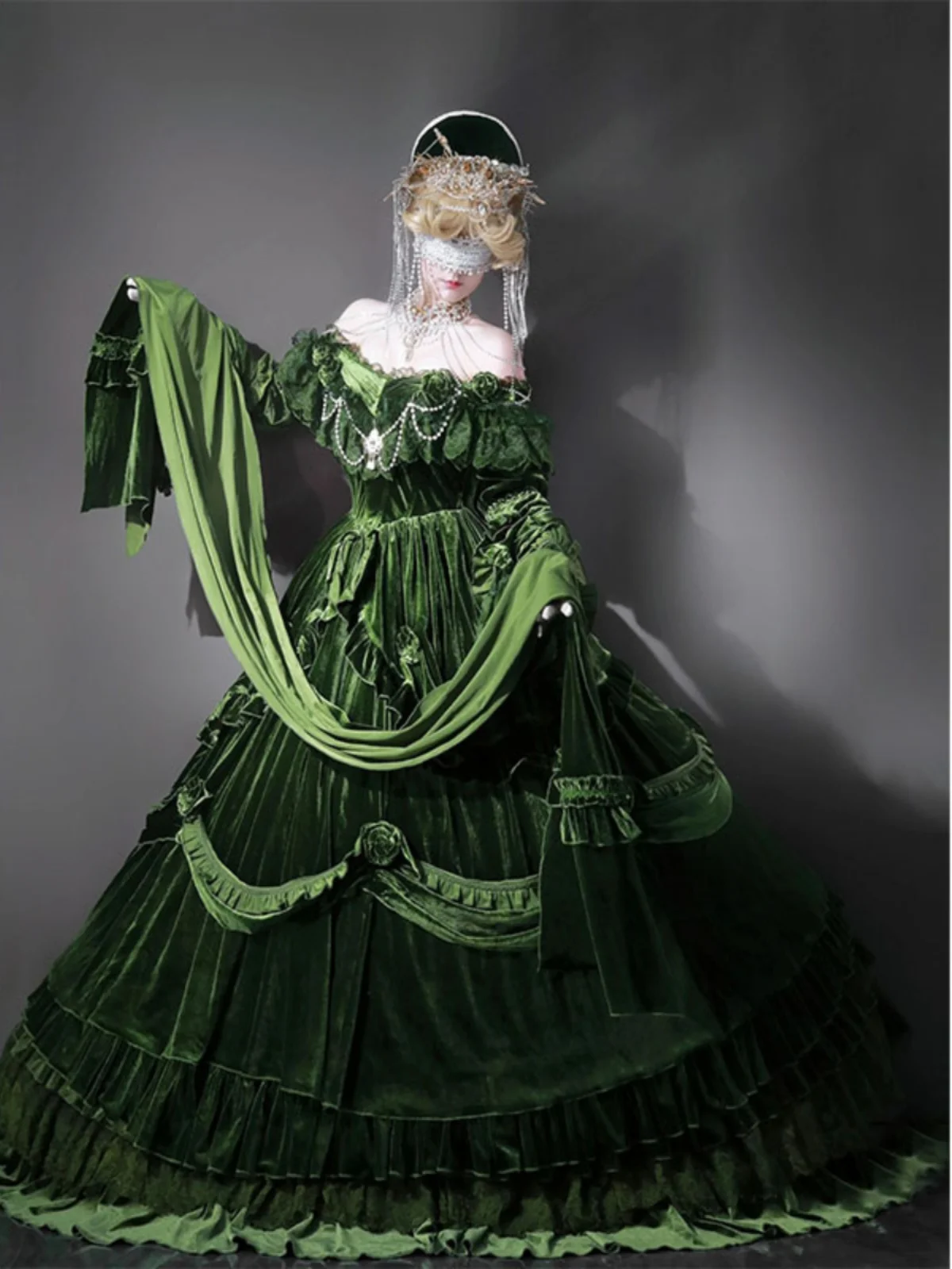 

Tana Estate Velvet een Lolita Fairy Long Dr Ele Adult Ceremony Heavy Work Puffy Princ Gown Soft Girl Costume