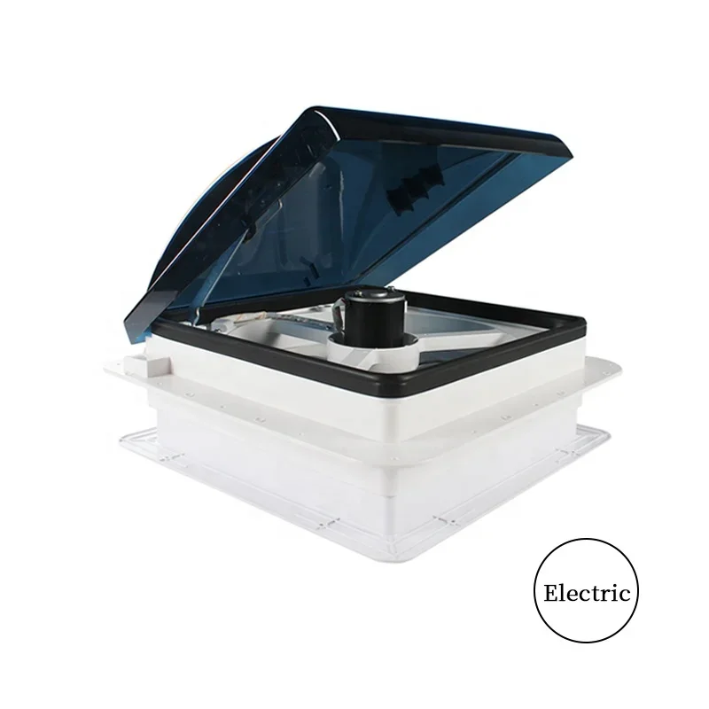 

TYTXRV Motorhome Caravan Parts 14'' DC12V 340MM Manual Control 3 Speeds Adjustable Smoked Lid UV Resistance RV Vent Roof Fan