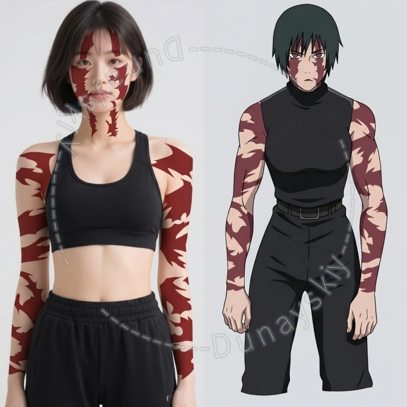 jjk-マキ・ゼニン-コスプレ-タトゥー-フェイス＆フルアーム-temporary-tattoo-sticker-48cm-55cm-エクストラロングサイズ-ハロウィンコスチューム-タトゥーアート