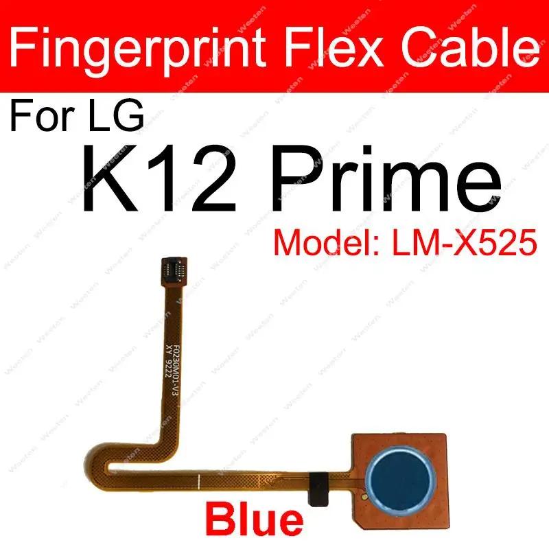 Home Button Fingerprint Sensor Flex Cable For LG K12 Prime LM-X525 Fingerprint Reader Touch Sensor Flex Ribbon Replacement