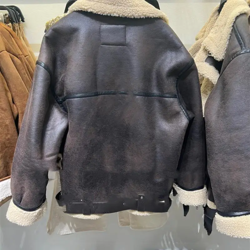 Jaet en fausse fourrure Double face pour femme, automne-hiver, nouveau cuir et fourrure intermédiaires Z, ligne droite, couleur Pure, 699