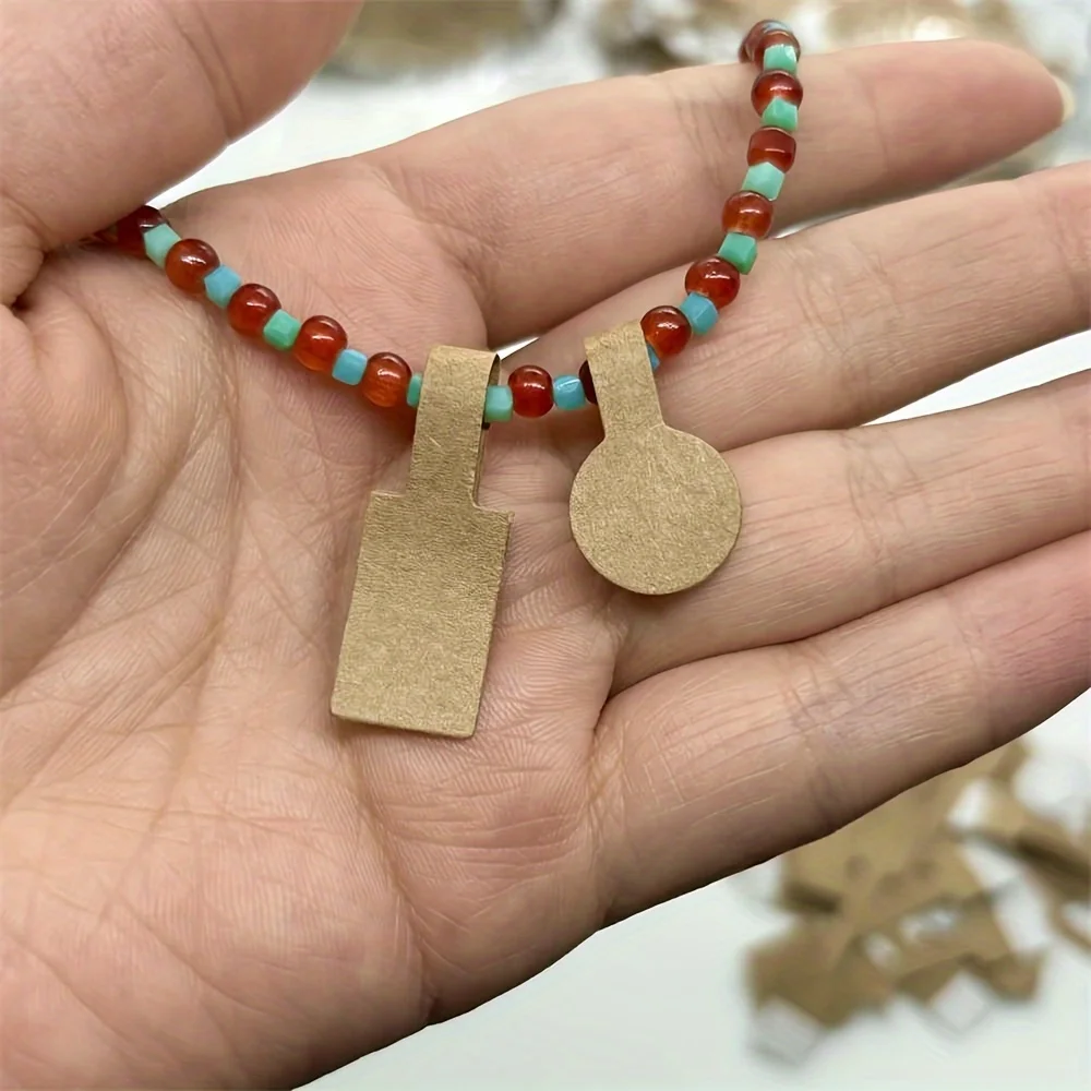 100 étiquettes de bijoux en papier | pour bagues, colliers, bracelets et porte-clés, étiquettes d'affichage pour emballages et prix