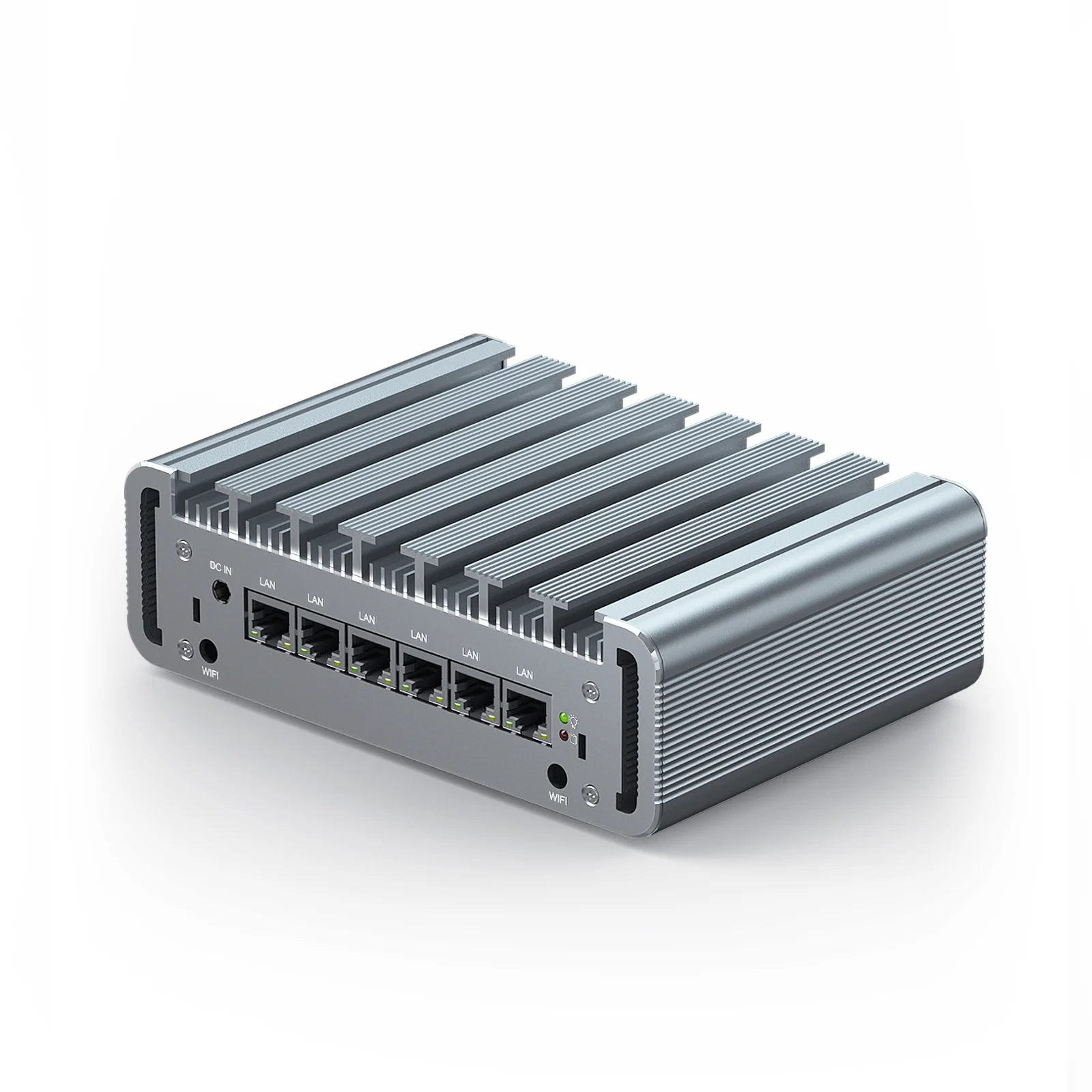 ฮิสทีเรียคอมพิวเตอร์ขนาดเล็กไร้พัดลม6 × RJ45 LAN, J4125 DDR4 SATA HDMI USB Windows 10/11 Linux pfsense Computer