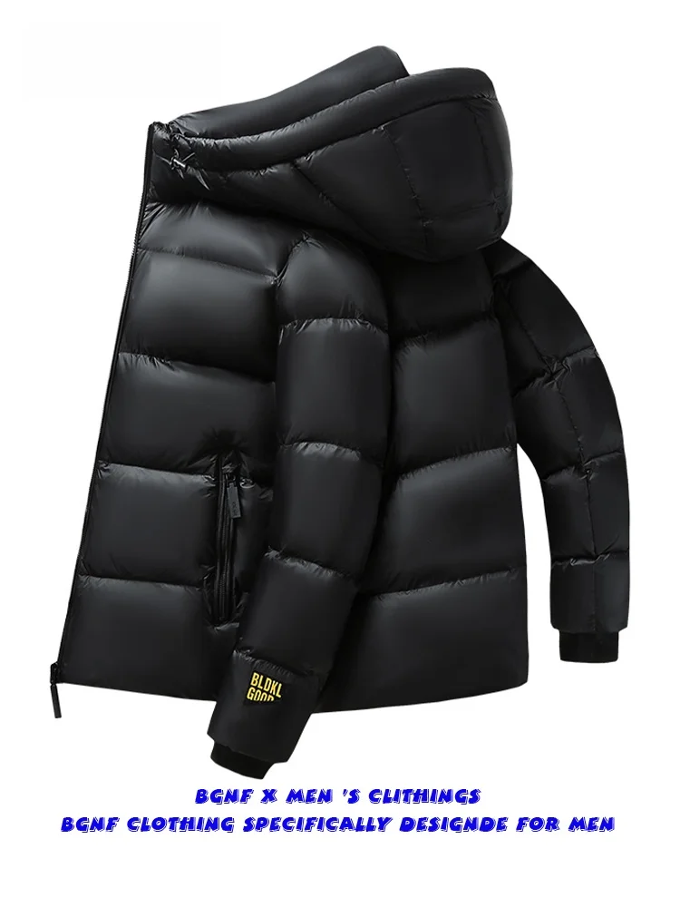 High-End Black Gold Jiujiang down Jacket Men's Women's Thick Warm Winter Coat White Goose down Puffer Coat Bread Style
