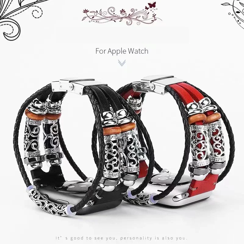 سوار ساعة أبل إبداعي بدائرتين ، مناسب لساعة أبل 2 ، 3 ، 4 ، 5 ، 6 ، 7 جيل ، شخصية
