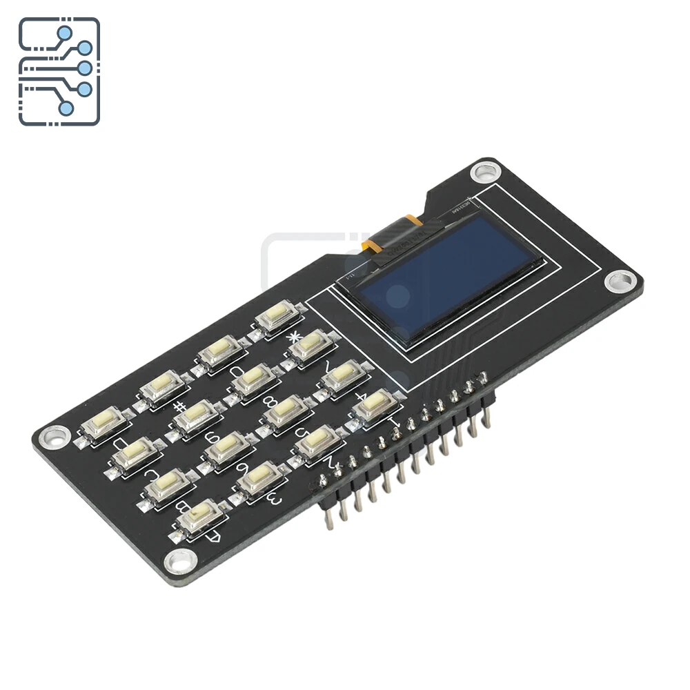 Módulo de exibição oled iic branco 0.96 polegadas/1.3 polegadas sh1106 ssd1306 ssd1315 com teclado matriz de teclas 4x4 placa de tela lcd para arduino