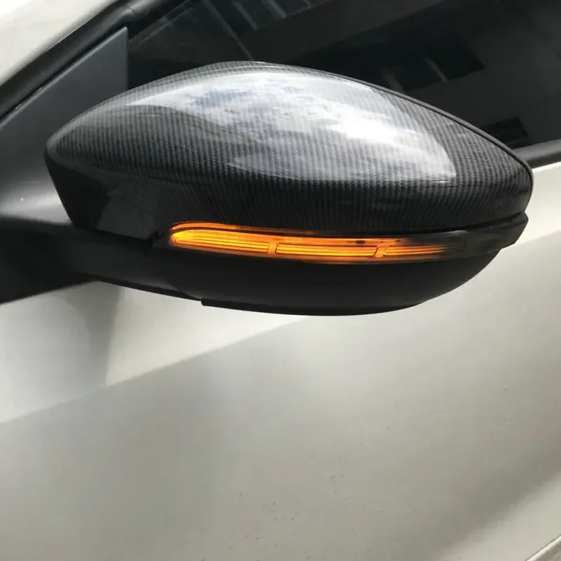 2 قطعة إشارة الانعطاف LED الديناميكية مع أضواء الترحيب الزرقاء لشركة فولكس فاجن باسات B7 CC شيروكو EOS ضوء بيتل 2011 2014 سهم مرآة جانبية #2