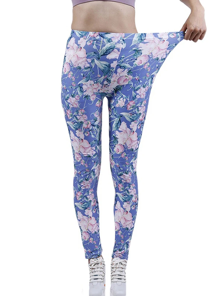 CHSDCSI Femme Leggin Sport Hosen Frauen Fitness Jogging Workout Hohe Taille Yoga Polyester Weiß Floal Print Kleidung Gym