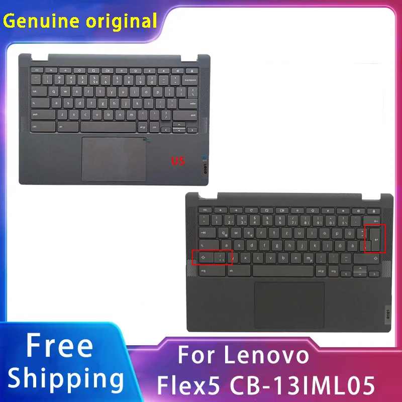 

New For Lenovo Flex5 CB-13IML05;Replacement Laptop Accessories Palmrest/Keyboard With LOGO