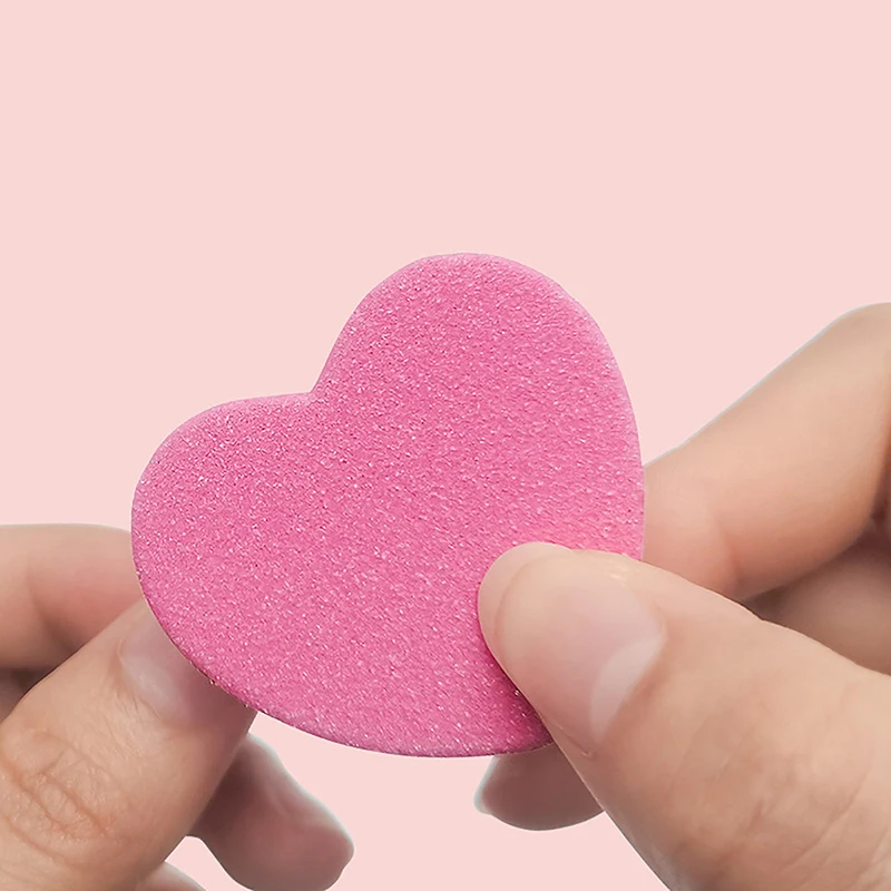 20/50Pcs Heart Shape Sponge Nail File Double Side Buffer Buffing Sanding Nail Pedicure Tool Gel Polish Manicure Nail Accessories