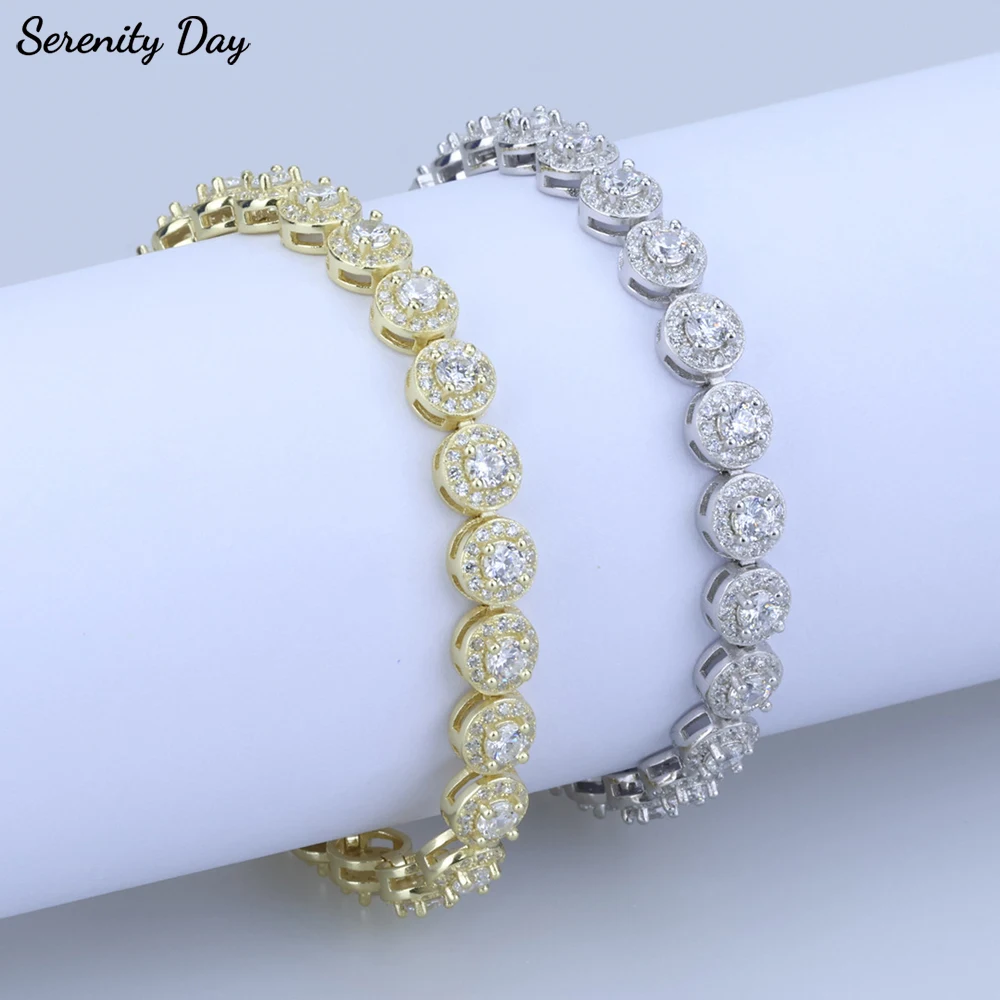

Браслет Serenity 3 мм D цвета с муассанитом для женщин, подарок, стерлинговое серебро S925, сверкающий лабораторный бриллиант, ручная цепочка, ювелирные изделия 18 карат с покрытием