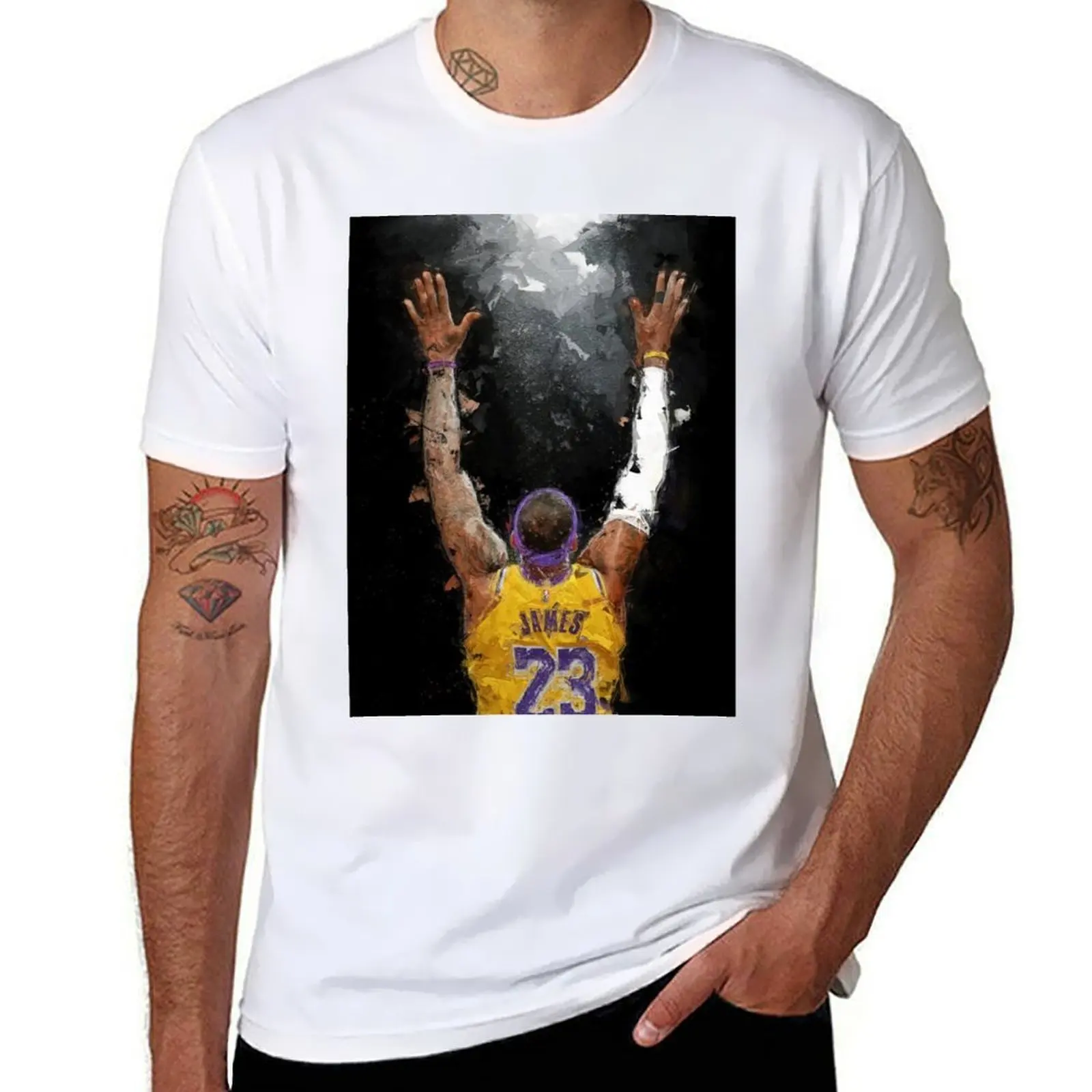 

LABRON CHALK TOSS Poste T-Shirt man t shirt heavy cotton man tshirt T-Shirt