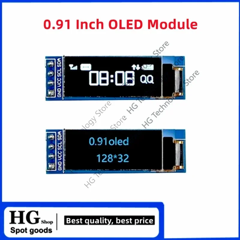 5PCS 0.91 Inch OLED Module 0.91 White Blue 128X32 LCD LED Display 0.91 IIC Communicate For Arduino