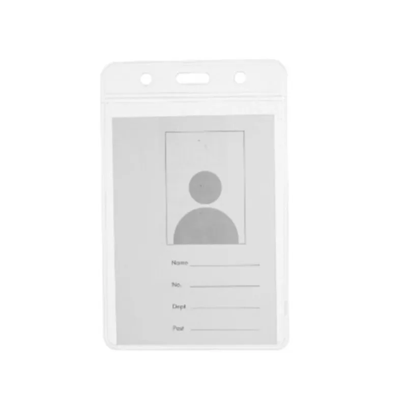 Porte-carte d'identité transparent pour employé, étui porte-badge nominatif, étui de protection de manchon de permis de travail, carte de passe, 5 pièces par ensemble